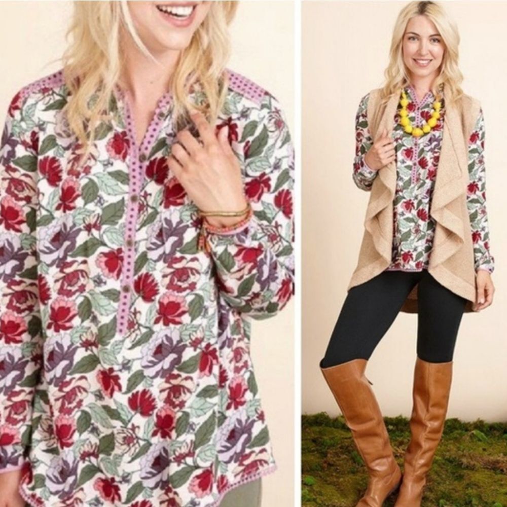 🔺️Matilda Jane Lavender Floral Print Long Sleeve Top Small